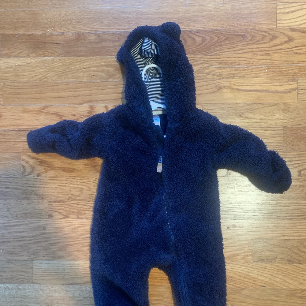 Carter’s Fuzzy and Footed onesie with hood